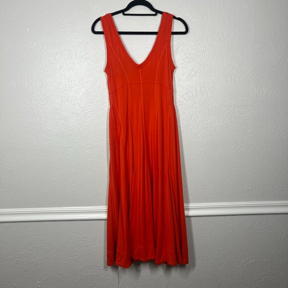 Anthropologie Maeve Red-orange Abroad Midi Length Sleeveless Trumpet Skirt Dress - Picture 12 of 14